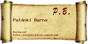 Palánki Barna névjegykártya
